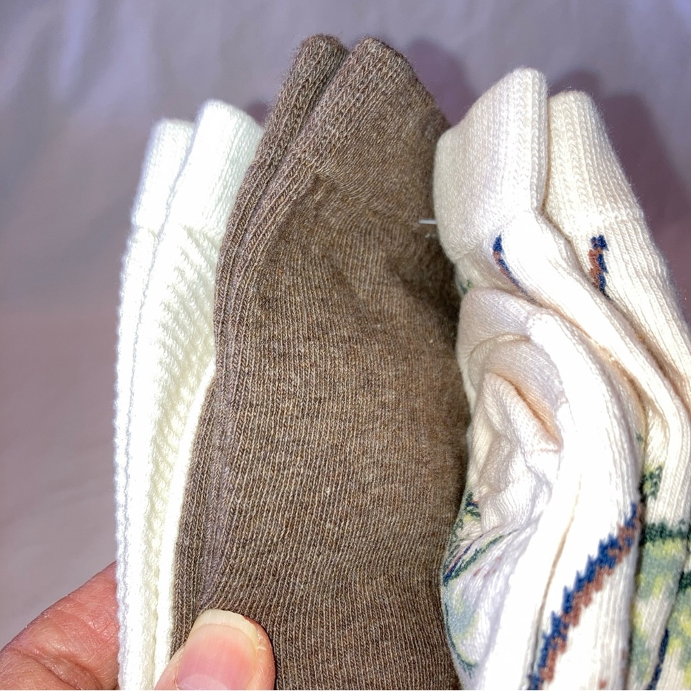 2 packs of A New Day Palm Women’s Print and Solid Brown and cream colored socks. - Picture 7 of 8